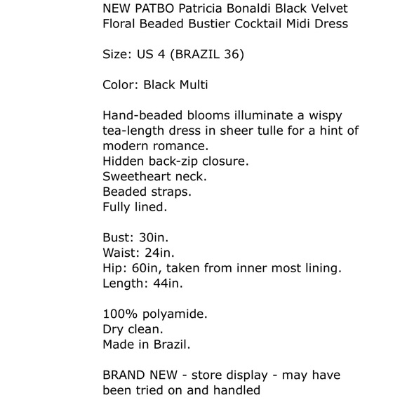 PATBO Patricia Bonaldi Floral Beaded Bustier Dress - Picture 9 of 9